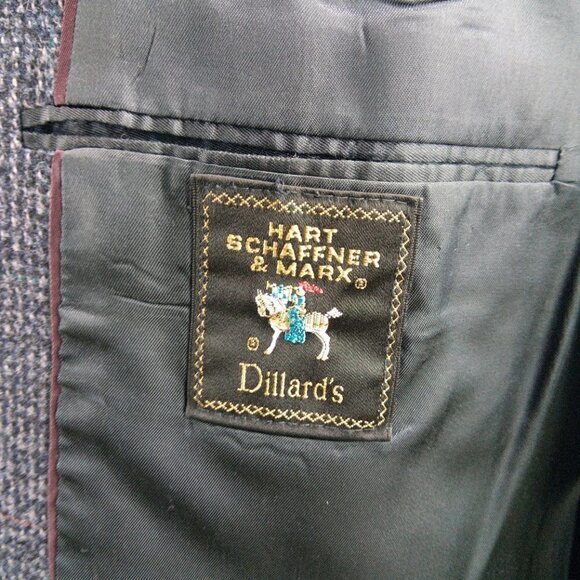 Hart Schaffner & Marx Dillard's 42R Multicolor Tweed Plaid Blazer Sport Coat - Picture 8 of 10